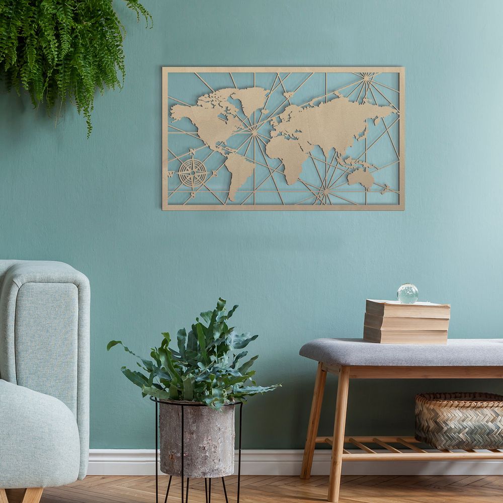 World map in frame