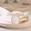 Napkin ring 4 pcs with different texts, calligraphy