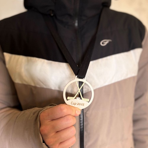 Wooden sports medal with own text