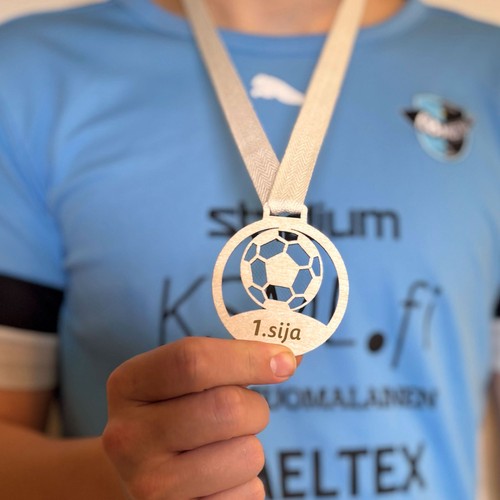 Wooden sports medal with own text