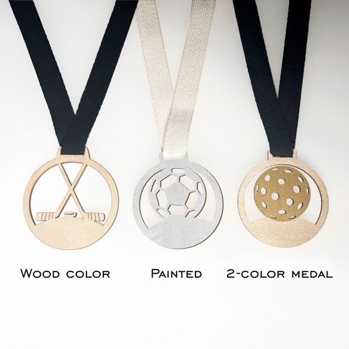 Wooden sports medal with own text