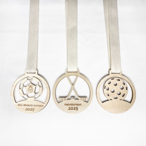 Wooden sports medal with own text