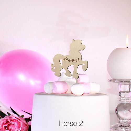 Animal cake toppers with text, many models