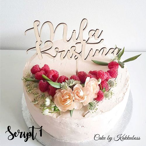 Cake topper 2-3 rows, different text styles