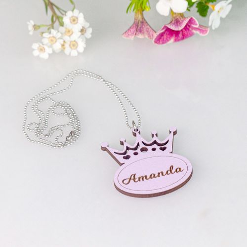 Crown necklage with own text