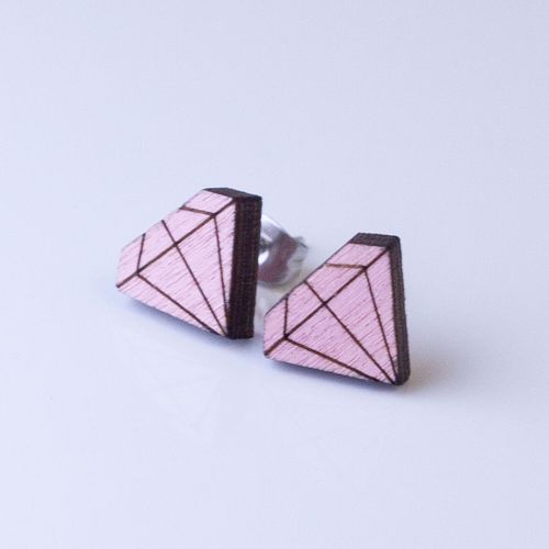 Diamond button earrings