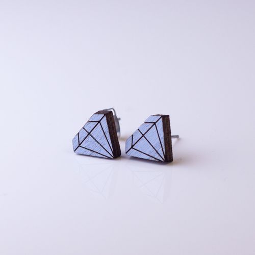 Diamond button earrings