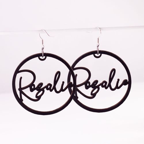 Earrings with own text, circle 6cm