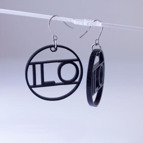 Earrings with own text, circle 3,5cm