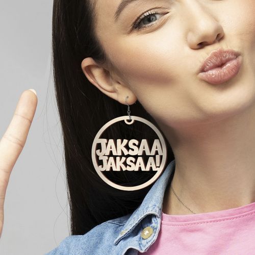 Earrings with own text, circle 6cm