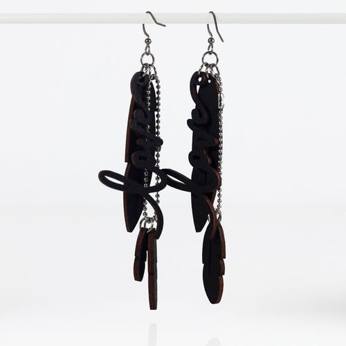 Feather earrings with own text
