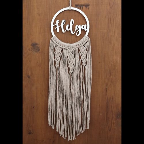 Feeling macramé with own texts, small