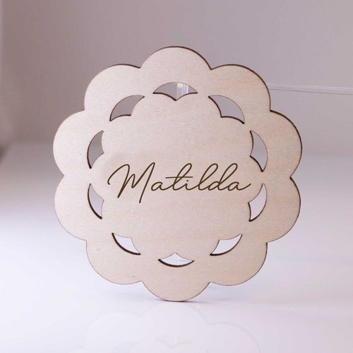 Flower coaster with text