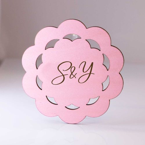 Flower coaster with text
