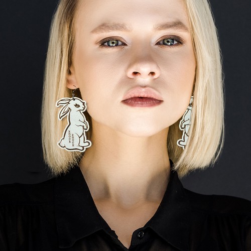 Follow the White Rabbit – Earrings
