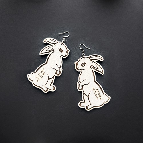 Follow the White Rabbit – Earrings
