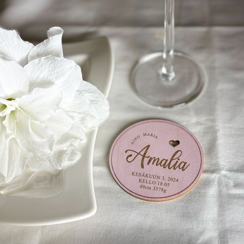 Heart coaster with own text