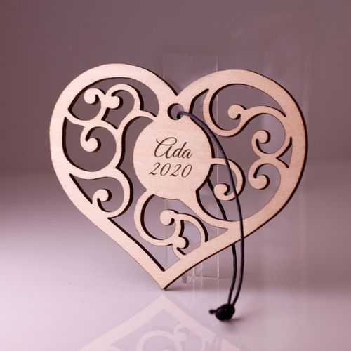 Heart decoration with text