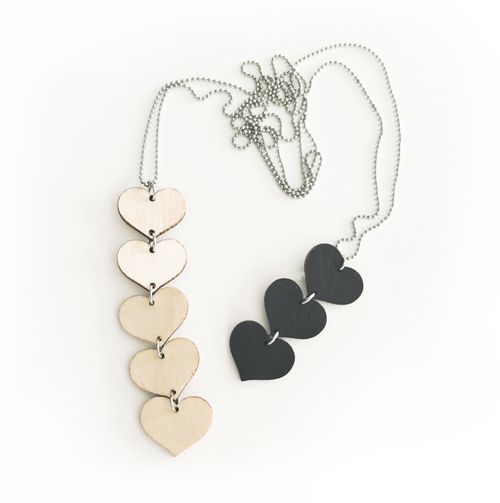 Heart necklage with own colors