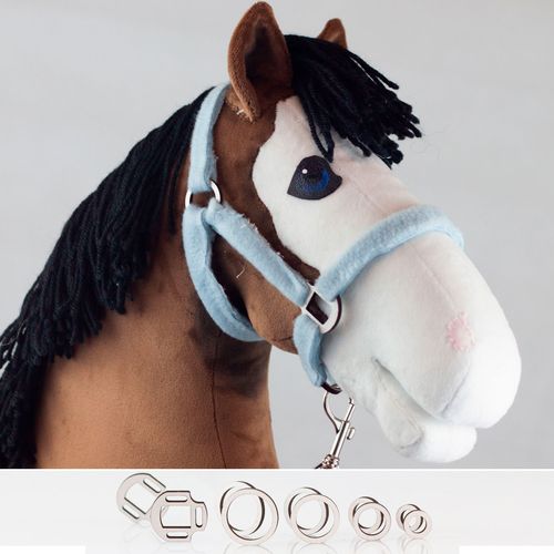 Hobby horse rings and halter buckles, 3 pairs