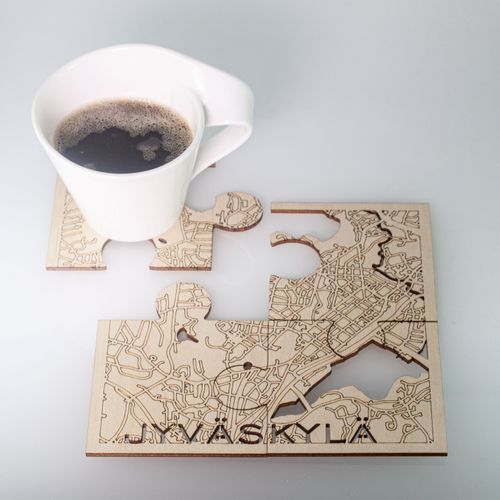 Jyväskylä puzzle coasters