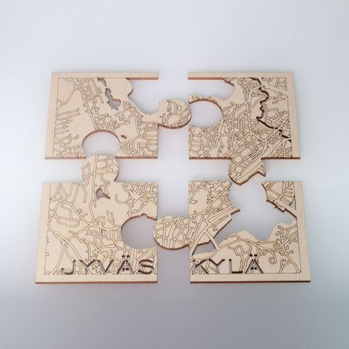 Jyväskylä puzzle coasters