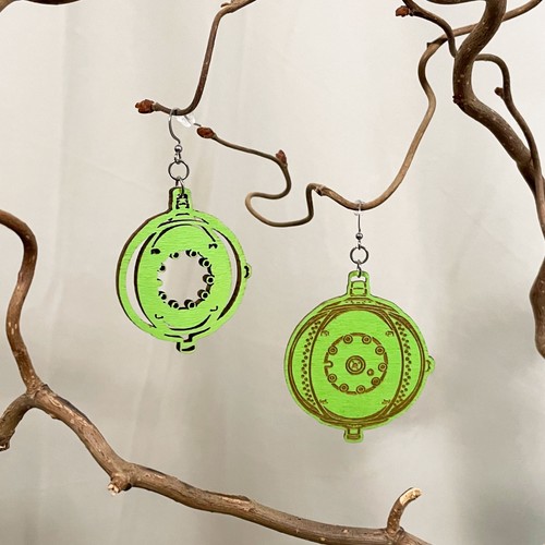 LOCAL earrings, engraved