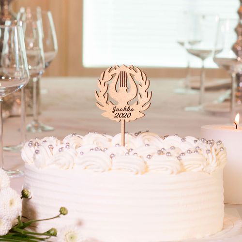Lyre or IB-lyre cake topper with text