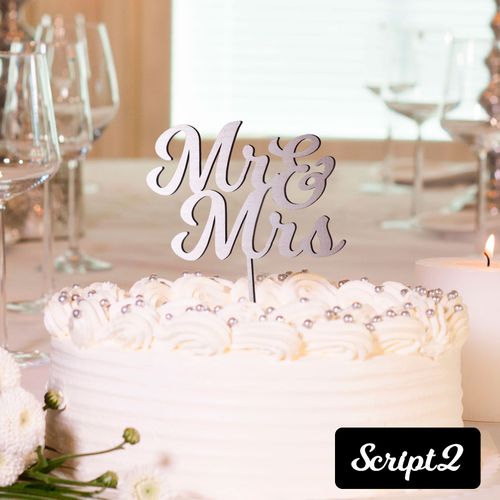 Mr&Mrs cake topper or own text
