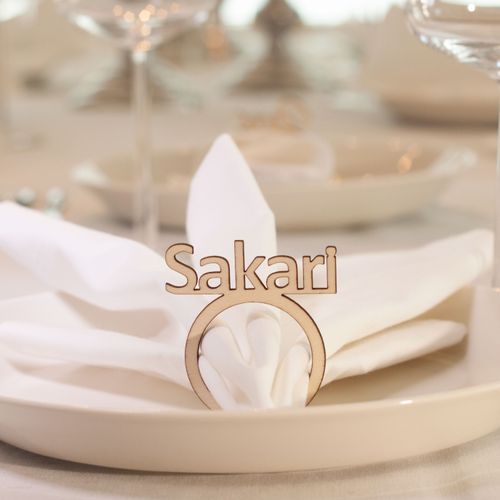 Napkin ring 4 pcs with different texts