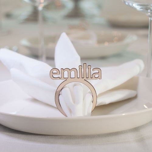 Napkin ring 4 pcs with different texts