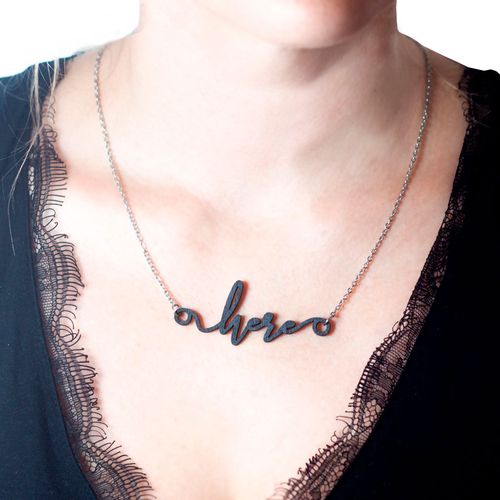 Necklage with own text, short chain