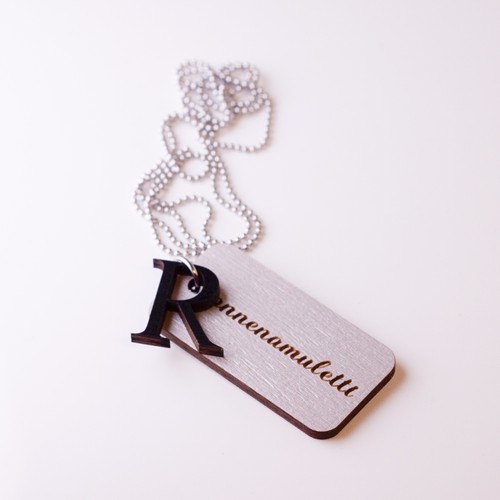 Plate&Letter necklage with text