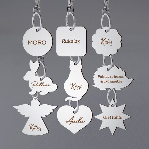 Reflector with own text, many shapes