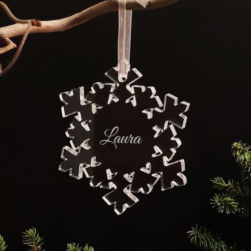 Snowflake decoration with text