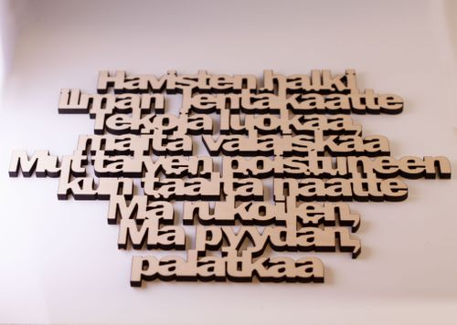 Trivet with own text, rows