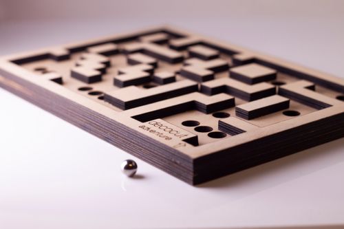 Two-sided labyrinth with text/ names