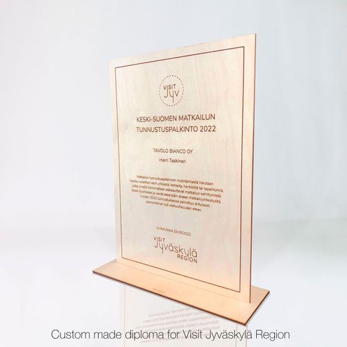 Wooden diploma for wall or table (incl.vat)