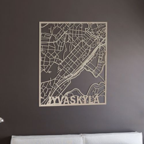 Wooden maps, different cities