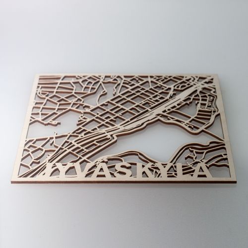 Wooden maps 20cm, different cities