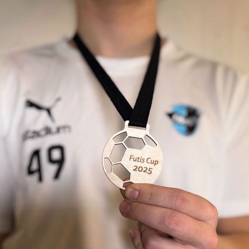 Wooden ball medal with own text