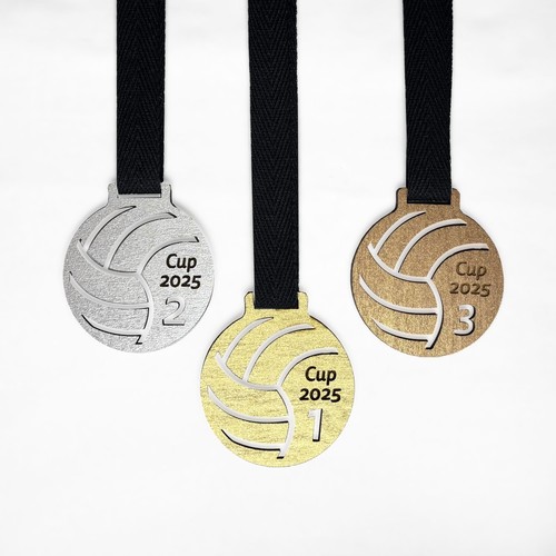 Wooden ball medal with own text