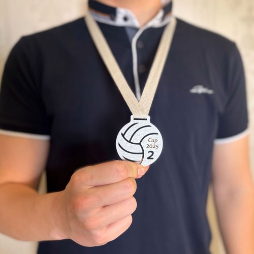 Wooden ball medal with own text