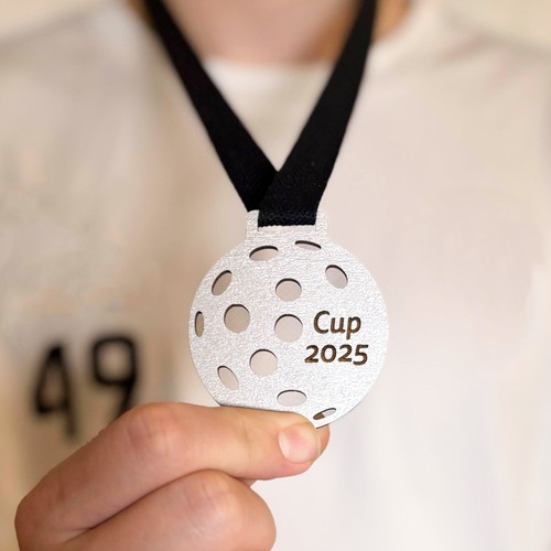 Wooden ball medal with own text