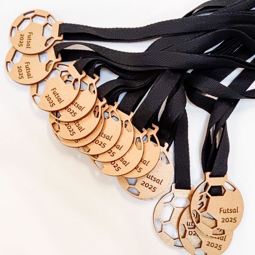 Wooden ball medal with own text